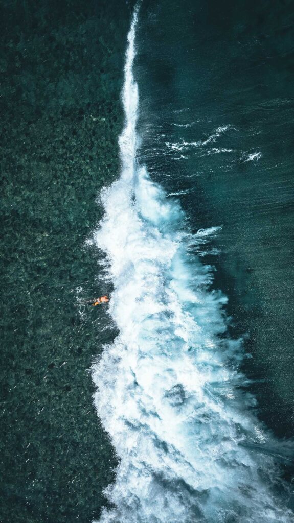 waterfall top-view photography