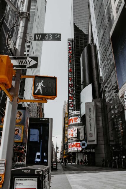 black and white street sign