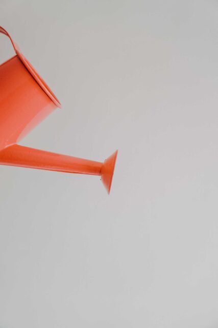 red watering can