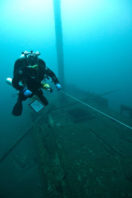 person wearing black flippers in body of water