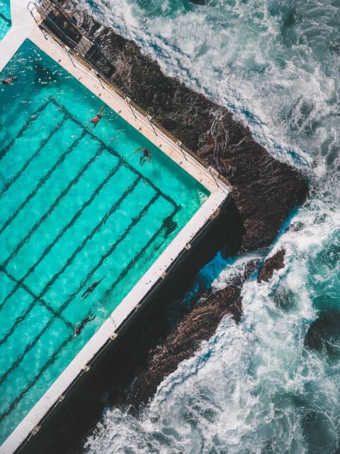 swimming near body of water