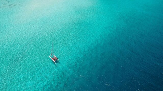 boat on green water