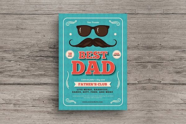 时尚的父亲节传单模板 Father’s Day Flyer