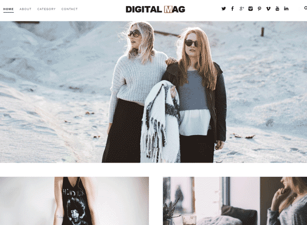 响应式 WordPress 付费主题-DIGITAL MAG（适合做时尚摄影类博客）