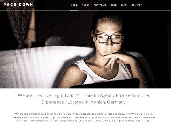 响应式 WordPress 付费主题-PAGE DOWN（适合做工作室博客）