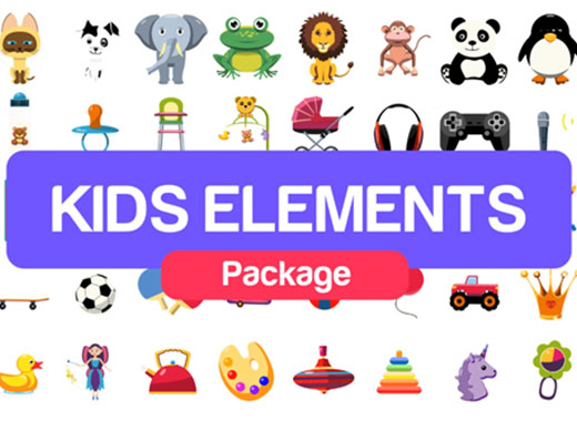 孩子相关元素动画素材下载[aep]