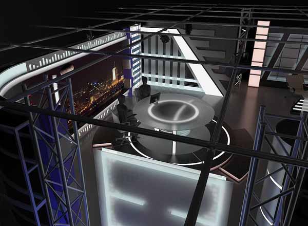 科幻酷炫的新闻工作室C4D场景源文件[C4D]