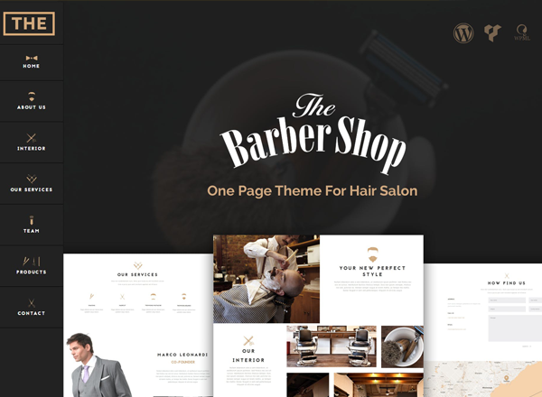 美发沙龙WP主题 The Barber Shop – One Page Theme For Hair Salon