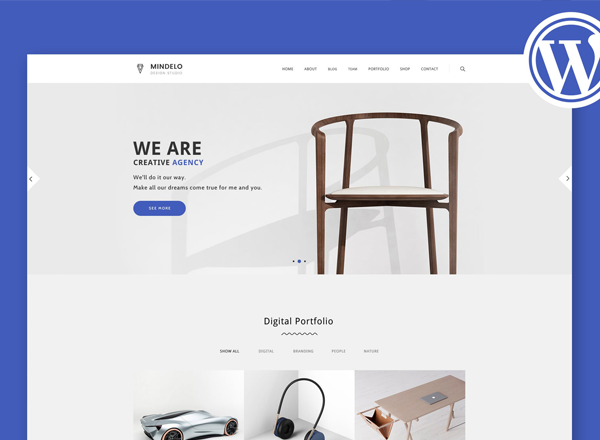 创意类 WordPress 主题 Mindelo – Minimal Portfolio WordPress Theme