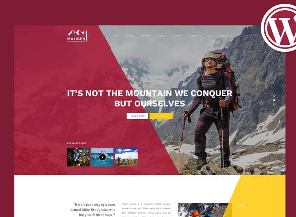 户外运动 WordPress 主题 Maxigen – Hiking & Outdoor WordPress Theme