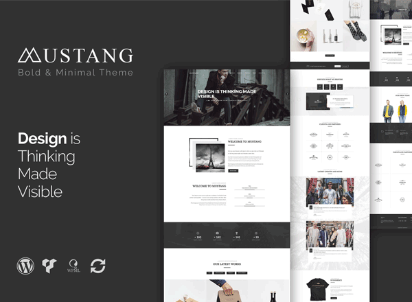 极简多用途创意 WordPress 主题 Mustang – Bold & Minimal WordPress Theme