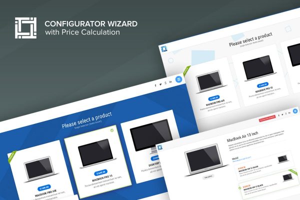 笔记本电脑电商网站HTML模板 Configurator – Working Configurator Wizard