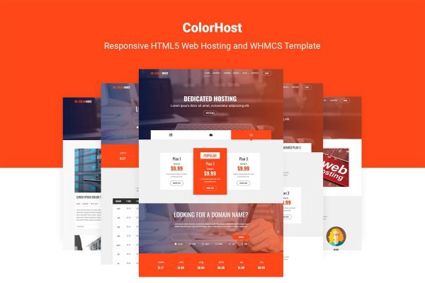 网站服务器托管云计算服务供应商网站WHMCS模板 ColorHost | HTML5 Web Hosting and WHMCS Template