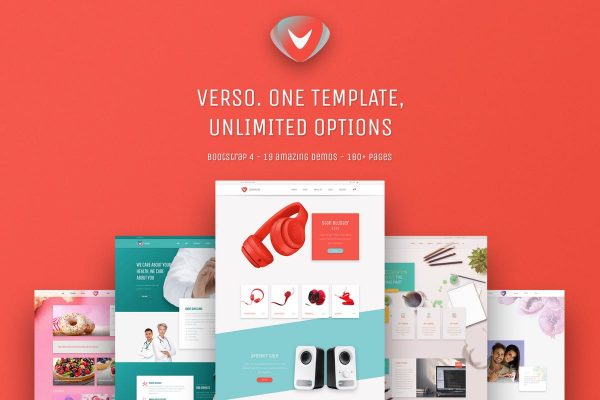 独特响应式多用途Bootstrap网站模板 Verso – Unique Responsive Multipurpose Bootstrap 4