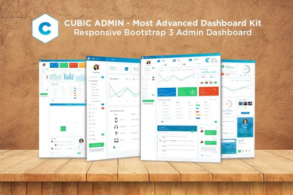 基于Bootstrap框架功能强大的管理仪表板HTML模板 Admin Dashboard + UI Kit Framework Theme – Cubic