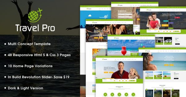旅行旅游订票网站设计HTML模板 Travel Pro – Tours and Travels Booking Template
