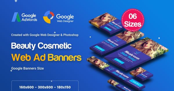 美容化妆品品类谷歌推广广告设计模板 C17 – Cosmetic Banners HTML5 – GWD & PSD