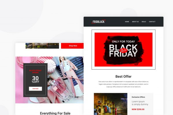 黒五海淘电商推广EDM邮件模板下载 Black Friday – Email Newsletter