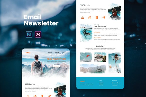 冒险主题旅行推广EDM邮件营销模板 Email Newsletter