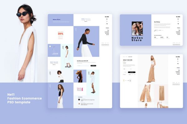 时尚行业电商平台网上商城设计PSD模板 Ne11 – Fashion Ecommerce PSD template