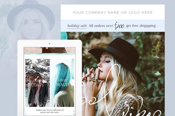 时尚品牌网店宣传营销电子邮件模板psd Fashion Email Template PSD