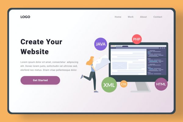 代码编程主题网站设计矢量插画素材 Web Design