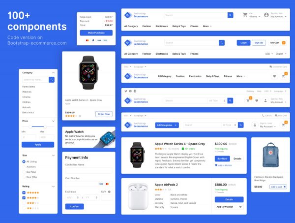 Bootstrap电子商务购物网站HTML套件