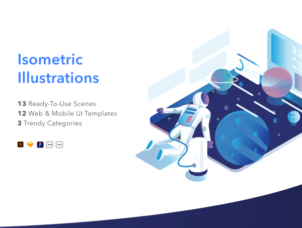 等距科学技术矢量插画素材