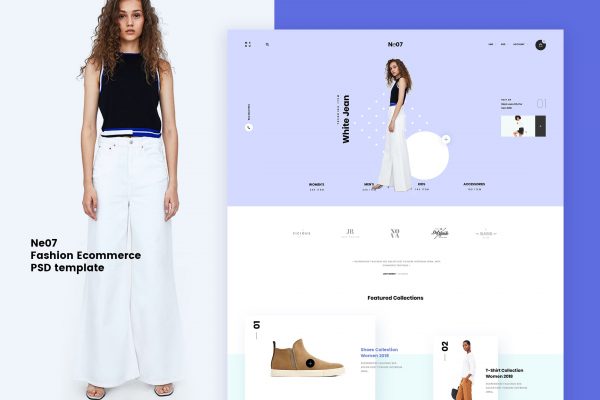 时尚电子商务网站产品界面PSD模板v.7 Ne07 – Fashion Ecommerce PSD template