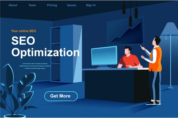 搜索引擎优化SEO主题网站页面设计等距概念扁平插画 Seo Isometric Web Page Flat Concept