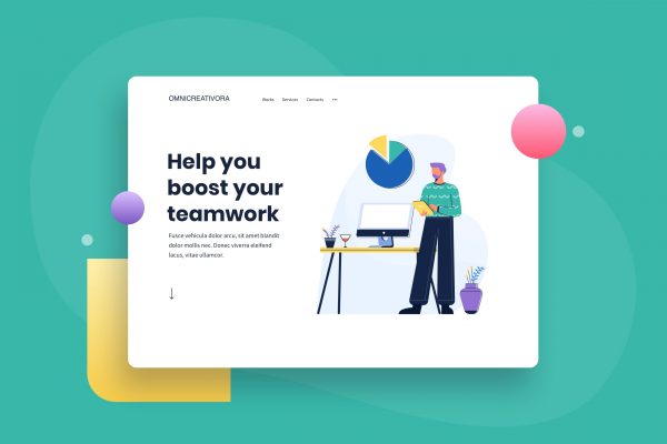 市场调研网站着陆页设计矢量插画 Market Research Landing Page Illustration