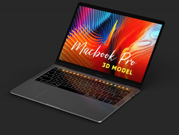 新款MacBook Pro c4d素材模型源文件下载[C4D,fbx,obj,mtl]